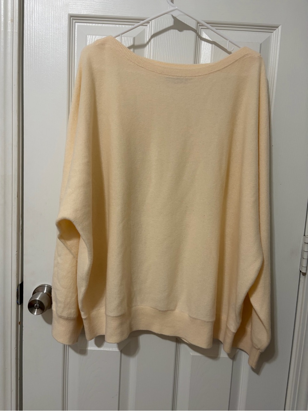 J. Crew Pale Cream Off-the-Shoulder Knit Sweater